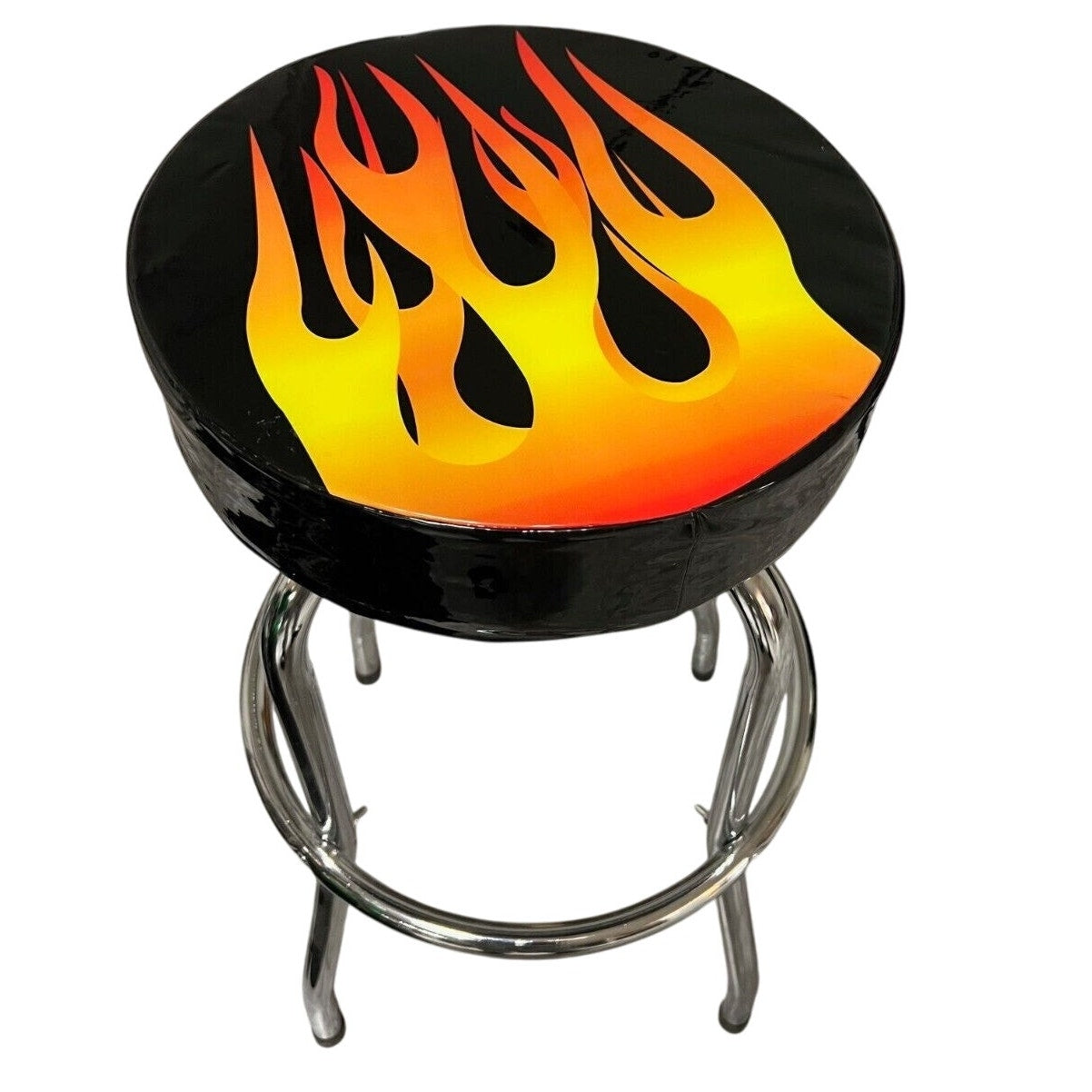 Shop Stool with Flame Design-PITTSBURGH AUTOMOTIVE