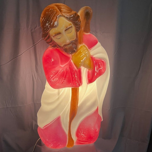 Vintage Blow Mold Joseph Nativity Scene Figure 28" Christmas Decor