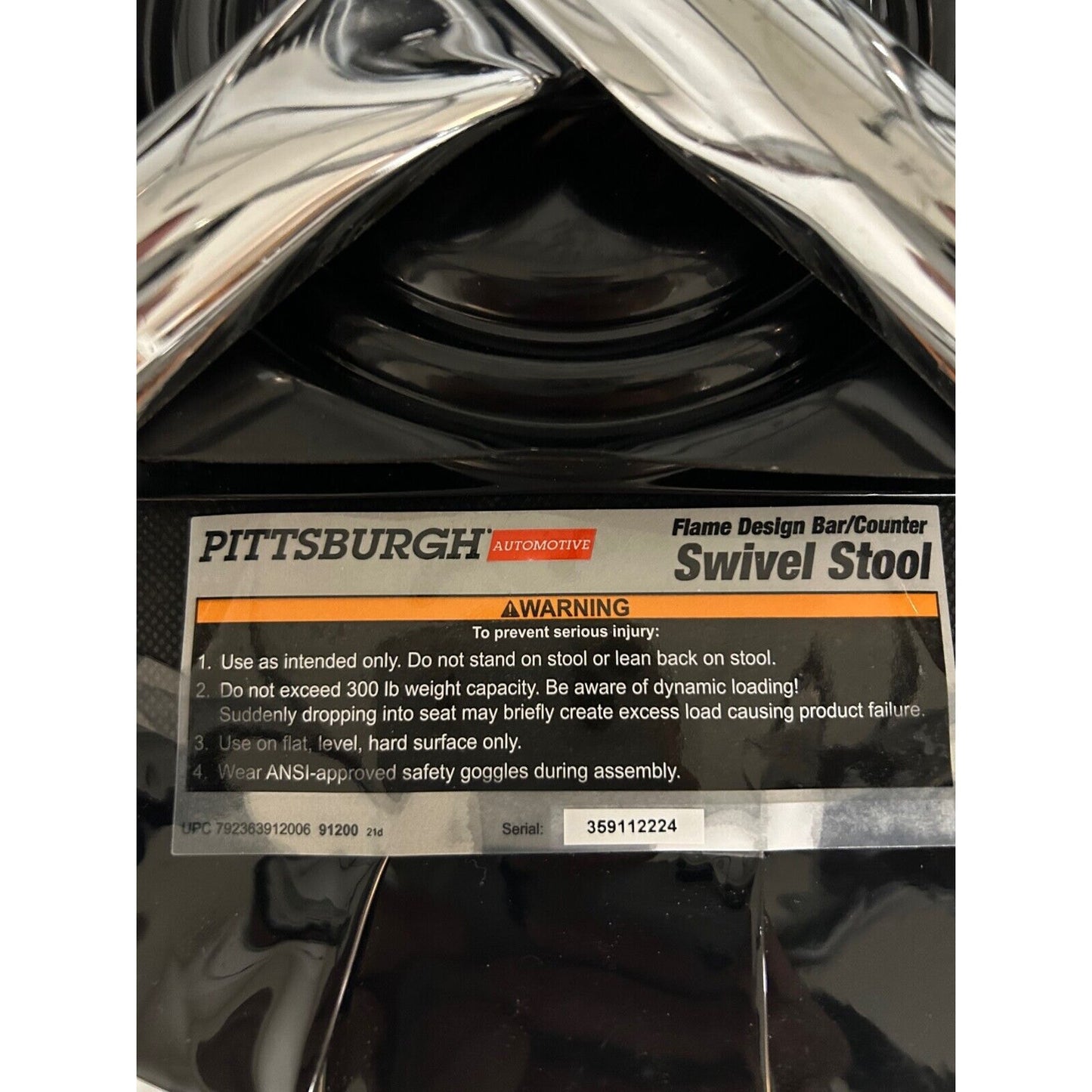 Shop Stool with Flame Design-PITTSBURGH AUTOMOTIVE