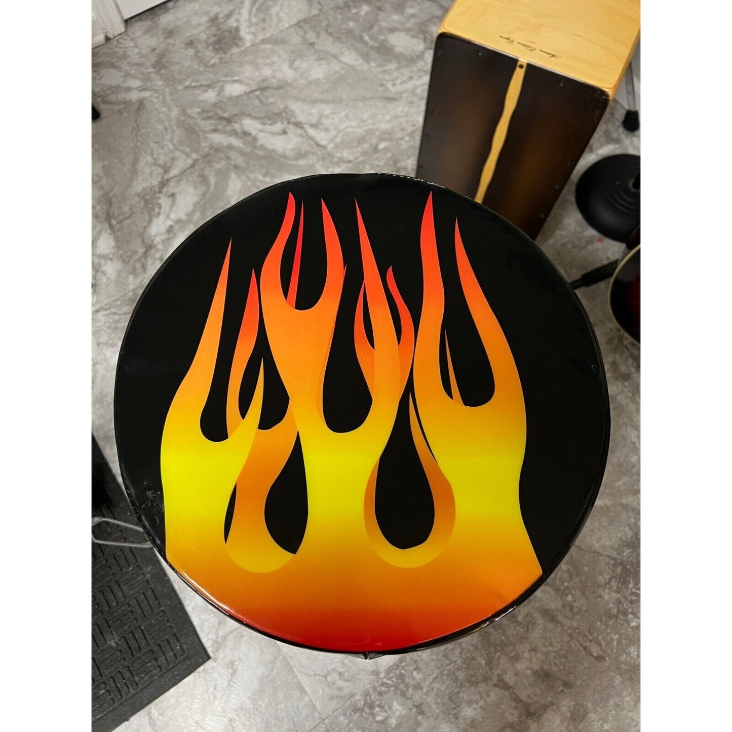 Shop Stool with Flame Design-PITTSBURGH AUTOMOTIVE
