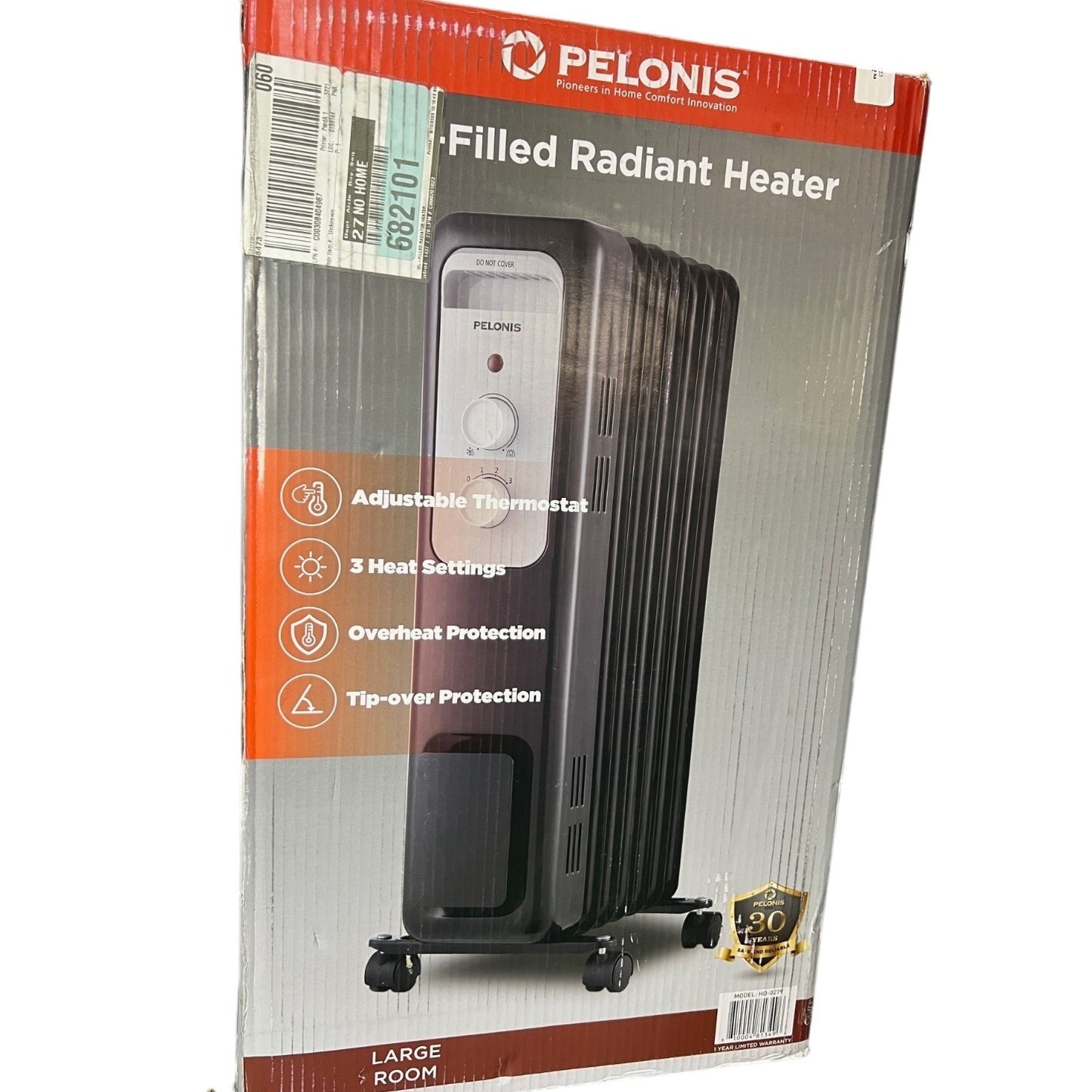 Pelonis HO-0279 1500W Oil-Filled Radiant Electric Space Heater NIB