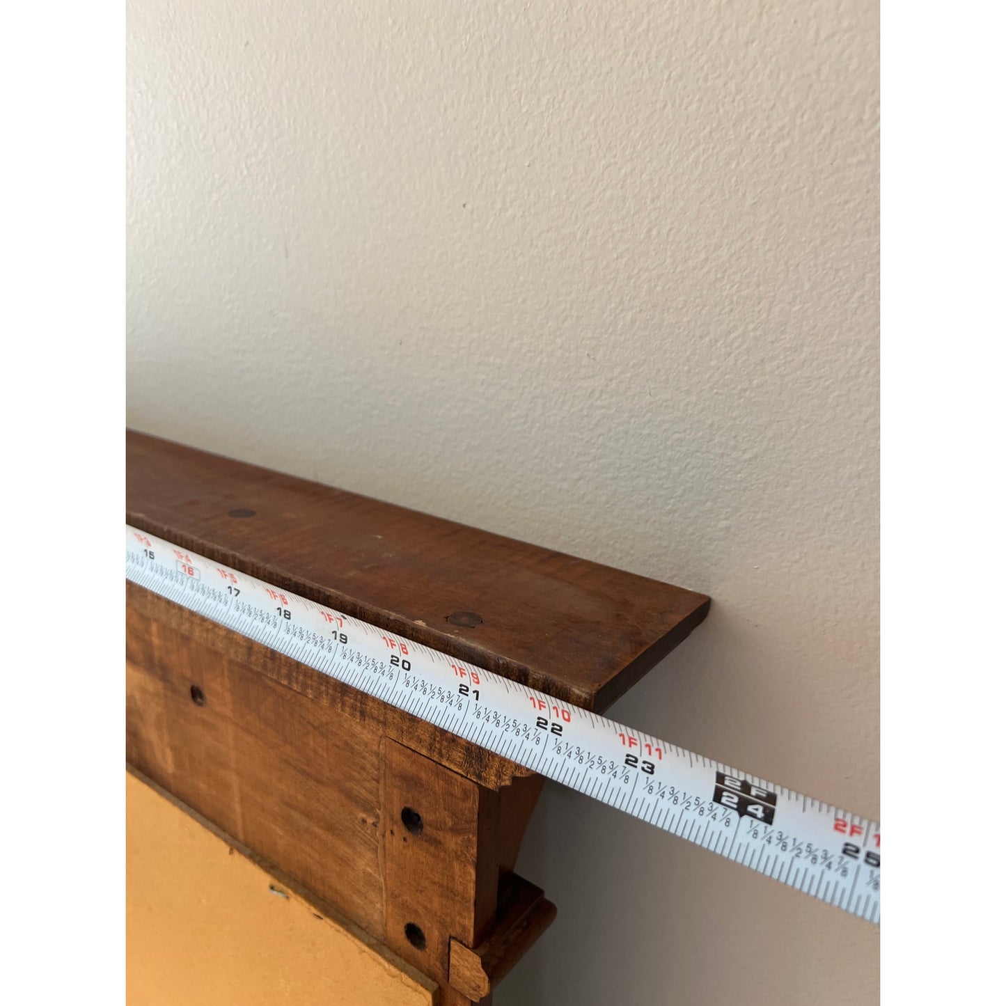 Vintage Pulaski Furniture Wood Framed Wall Mirror with Coat Hanger and Shelf